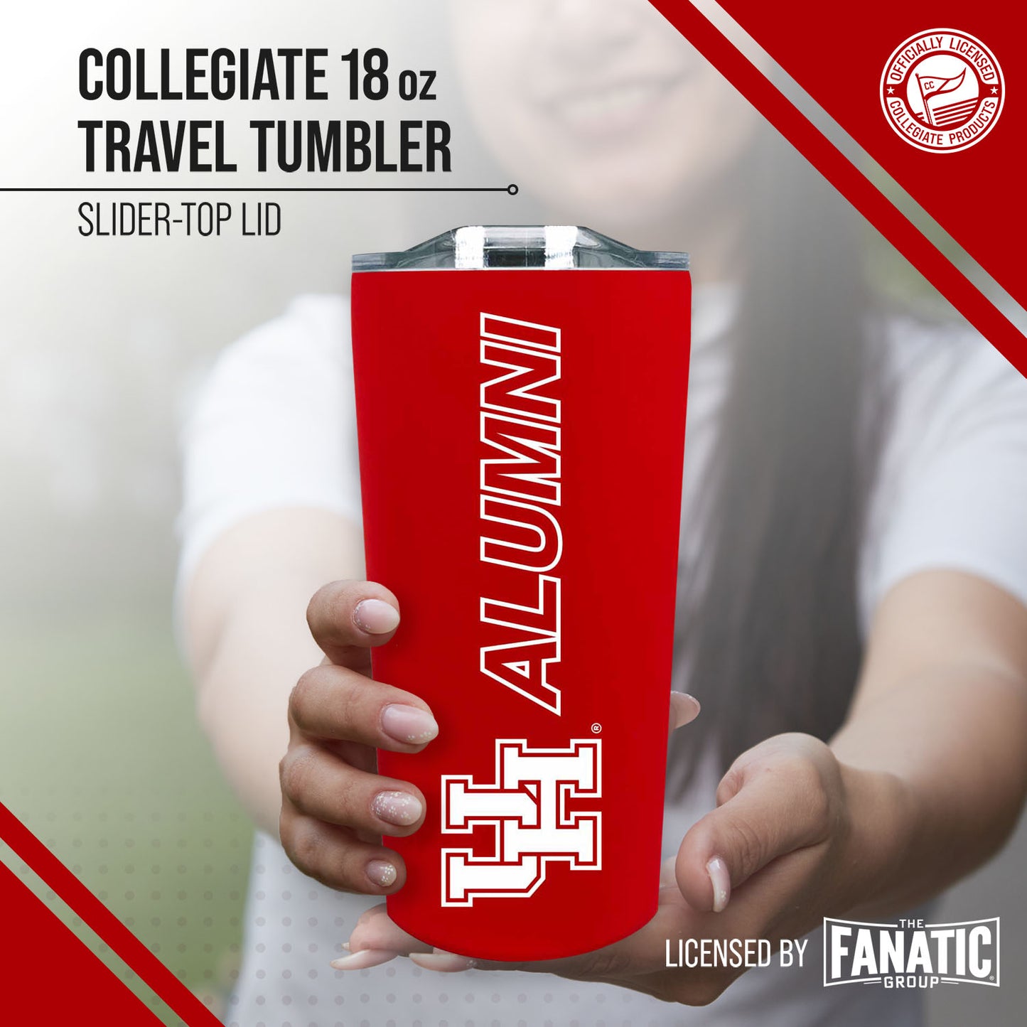 Houston Cougars Collegiate Stainless Steel Travel Tumbler for Alumni - Red