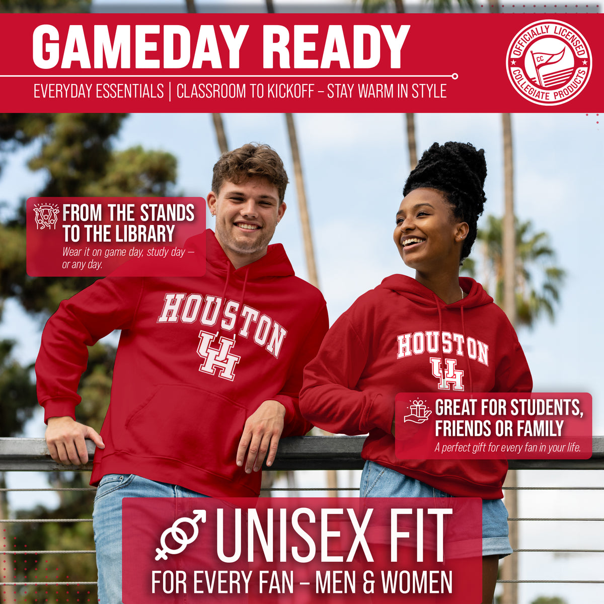 HOUS Arch & Logo Gameday Hoodie - Red