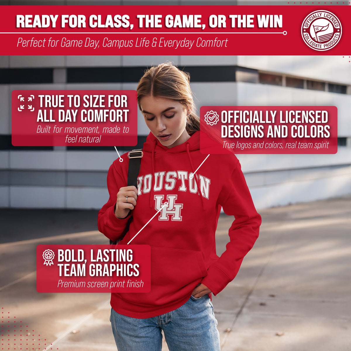 HOUS Arch & Logo Gameday Hoodie - Red
