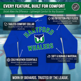 Hartford Whalers Adult NHL Gameday Crewneck Sweatshirt - Royal
