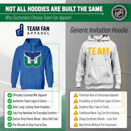 Hartford Whalers Adult NHL Retro Logo Hockey Fleece Hooded Sweatshirt - Royal Heather