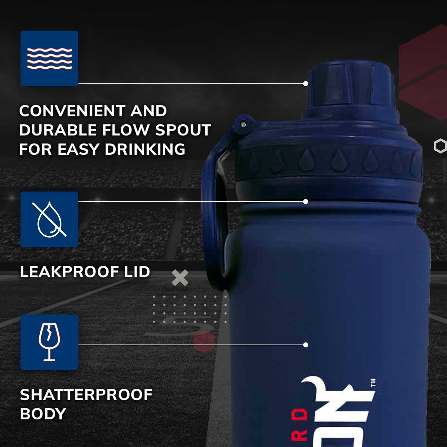 Howard University NCAA Stainless Steel Water Bottle - Navy