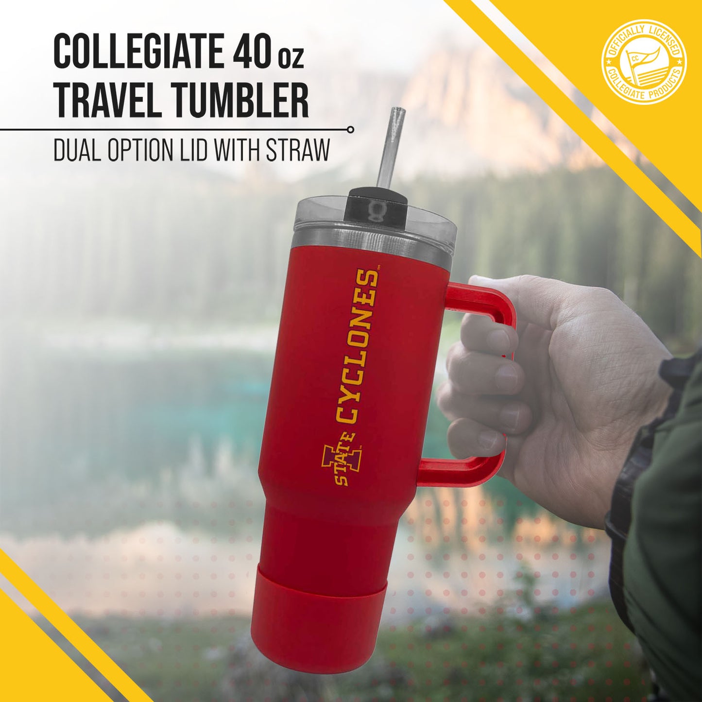 Iowa State Cyclones College & University 40 oz Travel Tumbler With Handle - Cardinal