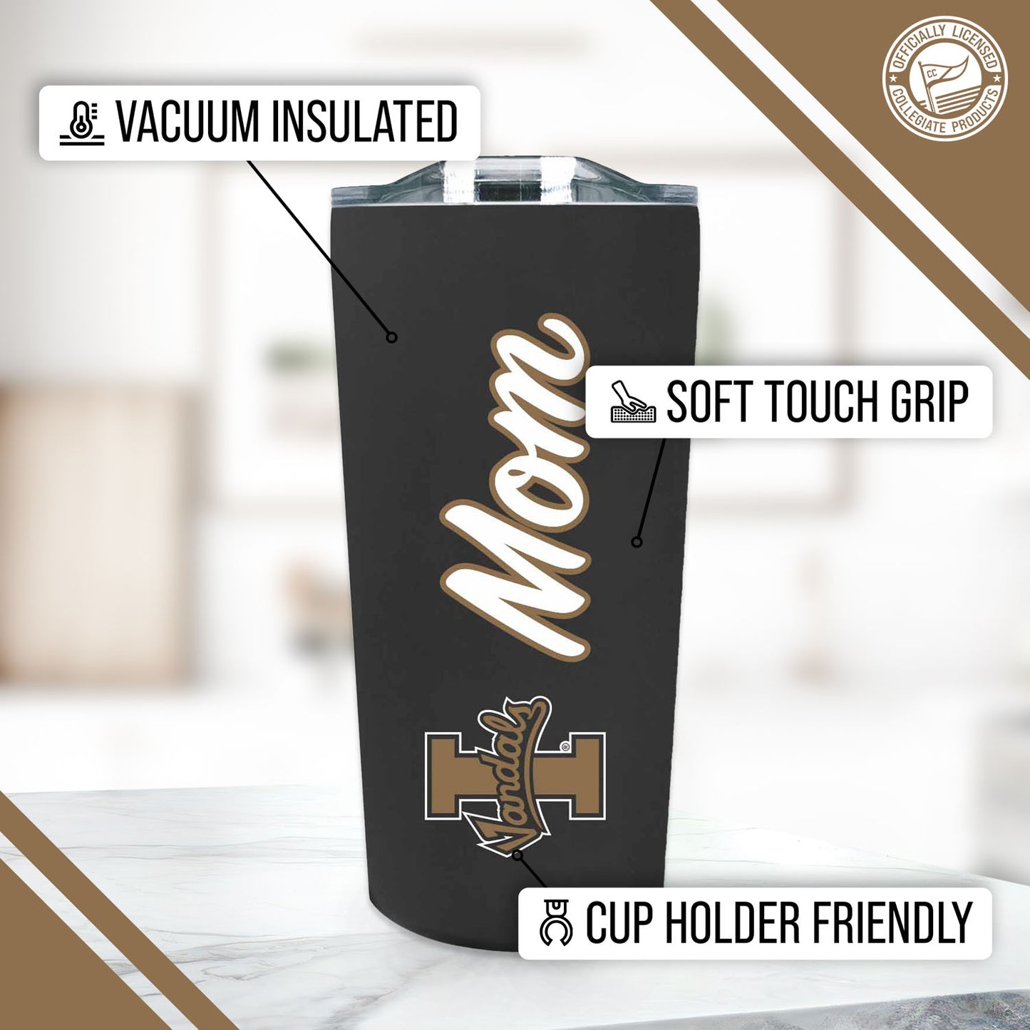 Idaho Vandals NCAA Stainless Steel Travel Tumbler for Mom - Black