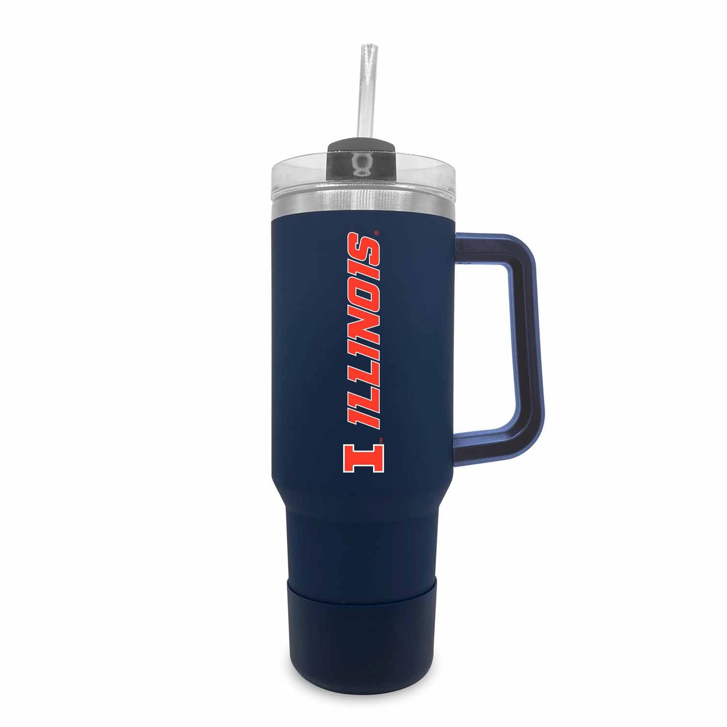 Illinois Fighting Illini College & University 40 oz Travel Tumbler With Handle - Navy