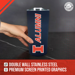 Illinois Fighting Illini Collegiate Stainless Steel Travel Tumbler for Alumni - Navy