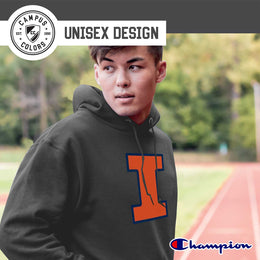 Illinois Fighting Illini Adult Mascot Fleece Hooded Sweatshirt - Charcoal