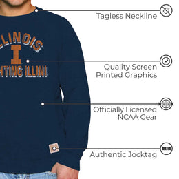 Illinois Fighting Illini Adult University Crewneck - Navy