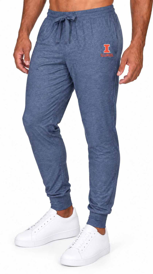 Illinois Fighting Illini  NCAA Cloud Jersey Jogger Pants Navy Heather - Navy Heather