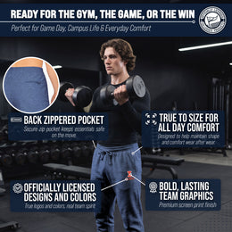 Illinois Fighting Illini NCAA Men’s University Cloud Jersey Performance Jogger Pants with Drawstring Waistband - Navy Heather