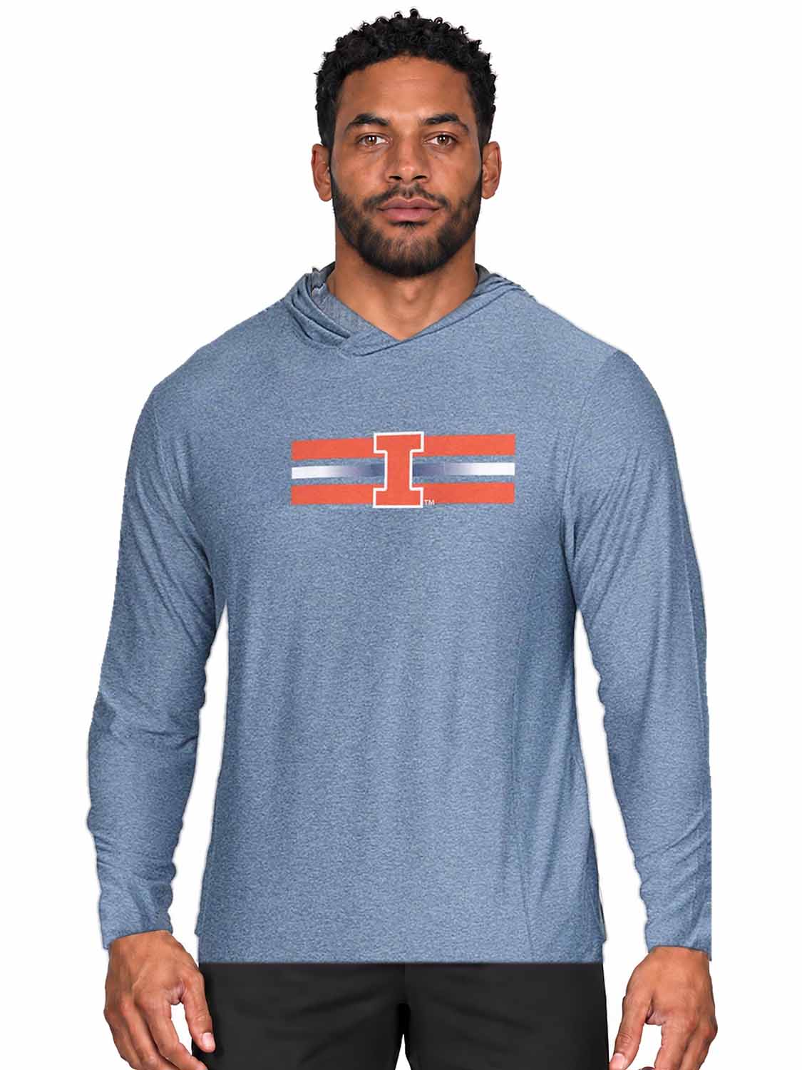 Illinois Fighting Illini  Scholarship Cloud Jersey Hoodie - Navy Heather