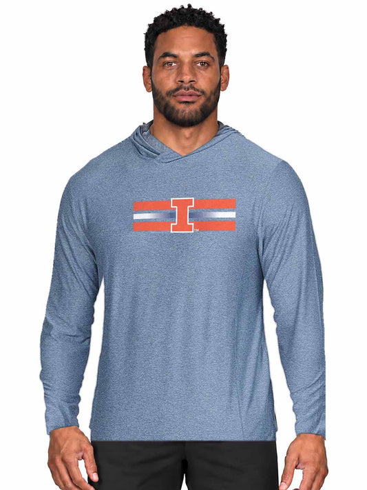 Illinois Fighting Illini  Scholarship Cloud Jersey Hoodie - Navy Heather