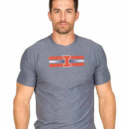 Illinois Fighting Illini  Scholarship Cloud Jersey Short Sleeve Tee - Navy Heather
