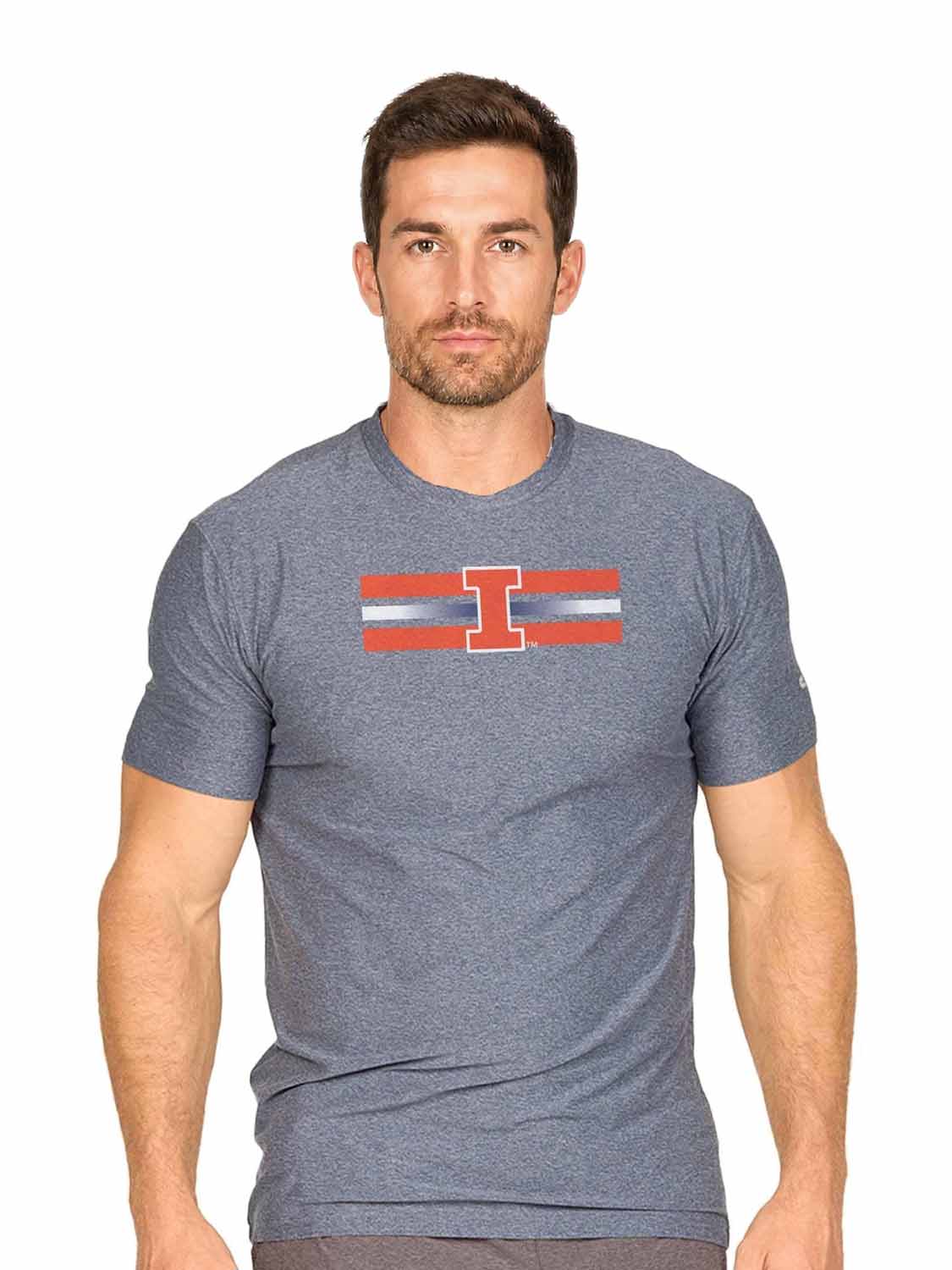 Illinois Fighting Illini  Scholarship Cloud Jersey Short Sleeve Tee - Navy Heather