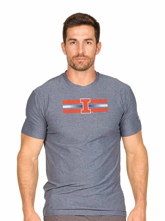 Illinois Fighting Illini  Scholarship Cloud Jersey Short Sleeve Tee - Navy Heather