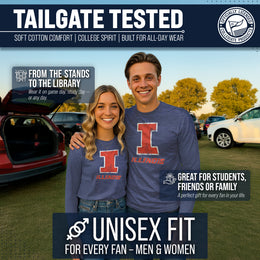 Illinois Fighting Illini NCAA MVP Adult Long-Sleeve Shirt - Navy