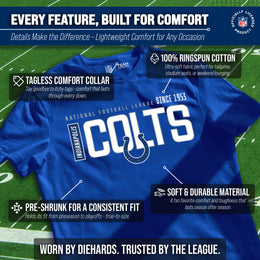 Indianapolis Colts NFL Youth Modern Endzone T-Shirt Unisex Boys Girls - Royal