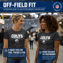 Indianapolis Colts Women's NFL Football Helmet Short Sleeve Tagless T-Shirt - Charcoal