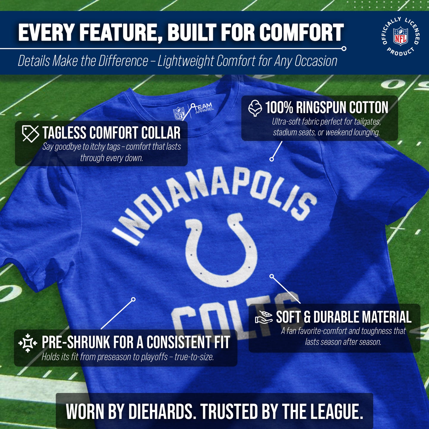 Indianapolis Colts Team Fan Apparel NFL  Gameday T-Shirt - Royal