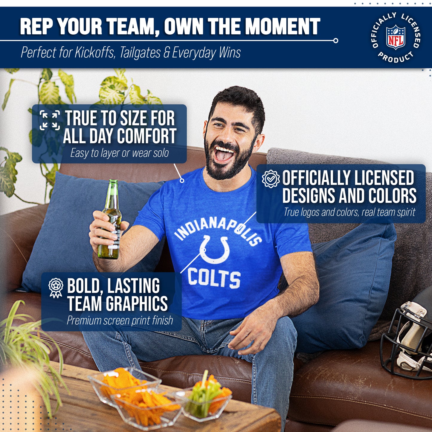 Indianapolis Colts Team Fan Apparel NFL  Gameday T-Shirt - Royal