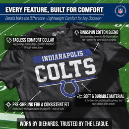 Indianapolis Colts NFL Adult Team Block Tagless T-Shirt - Charcoal