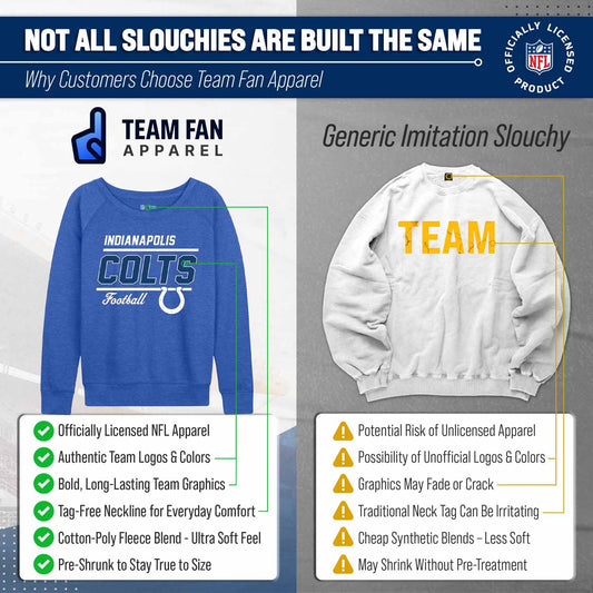 Indianapolis Colts  Women's Gameday Crewneck Sweatshirt Long Sleeve - Royal Heather