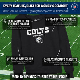 Indianapolis Colts NFL Womens Helmet French Terry Slouchy Top - Charcoal