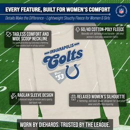 Indianapolis Colts NFL Womens Vintage Charm French Terry Slouchy Top - Birch