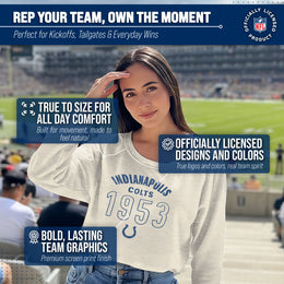 Indianapolis Colts NFL Womens Big Date French Terry Slouchy Top - Natural