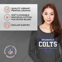 Indianapolis Colts NFL Womens Team Block French Terry Slouchy Top - Charcoal