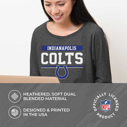 Indianapolis Colts NFL Womens Team Block French Terry Slouchy Top - Charcoal