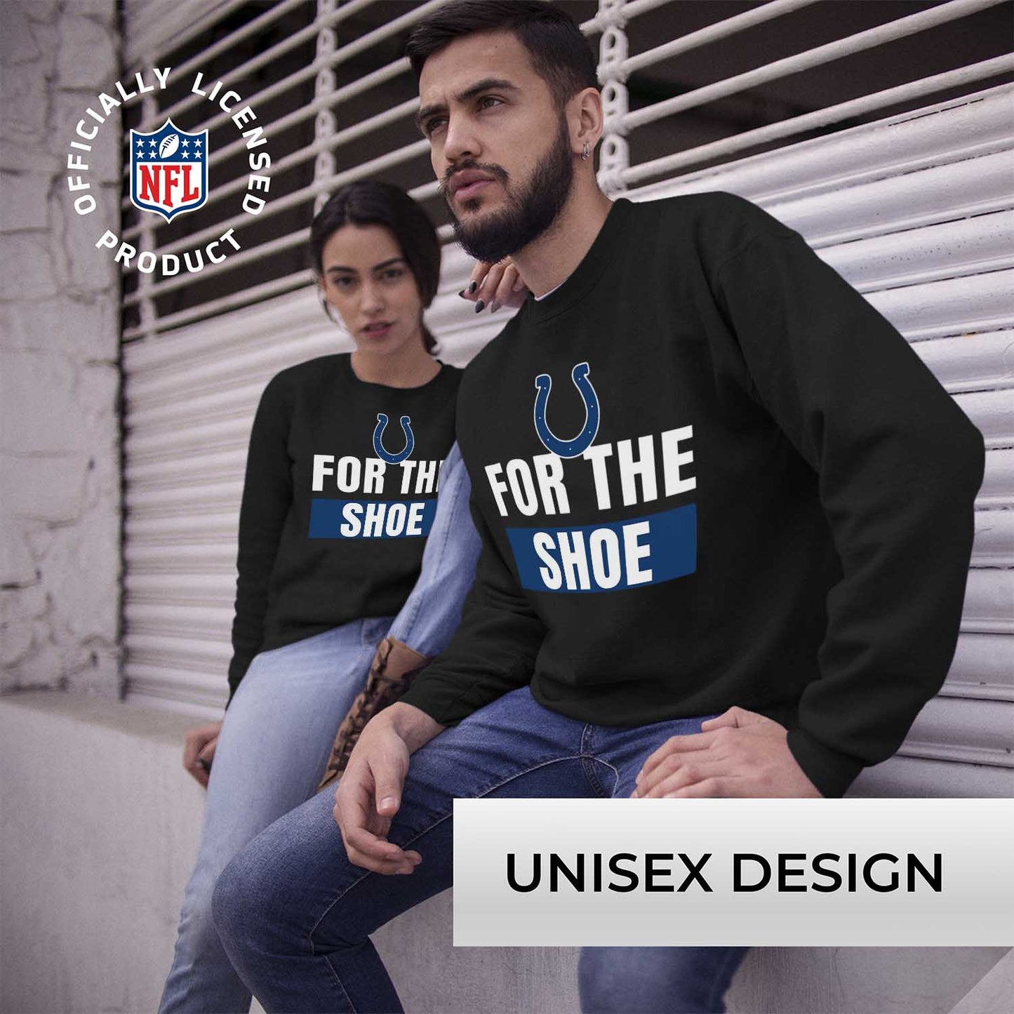 Indianapolis Colts NFL Adult Slogan Crewneck Sweatshirt - Black
