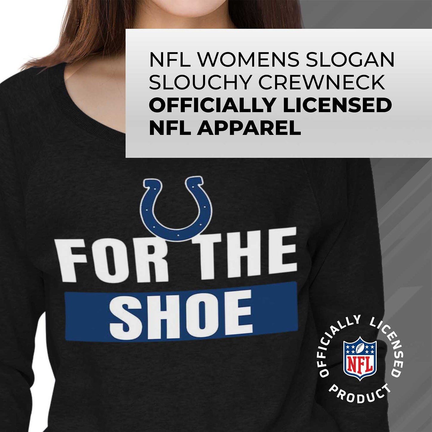 Indianapolis Colts NFL Womens Plus Size Team Slogan Crew Neck - Black