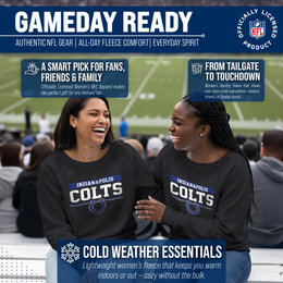 Indianapolis Colts NFL Womens Team Block French Terry Slouchy Top - Charcoal