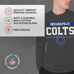 Indianapolis Colts NFL Adult Charcoal Long Sleeve T Shirt - Charcoal