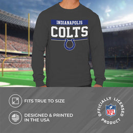 Indianapolis Colts NFL Adult Charcoal Long Sleeve T Shirt - Charcoal