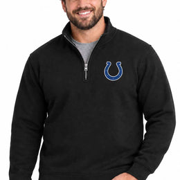 Indianapolis Colts  NFL Quarter Zip Fleece Pullover Unisex Sweatshirt - Black