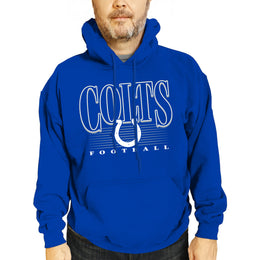 Indianapolis Colts NFL Adult Unisex Overtime Blueprint Soft Fleece Hooded Sweatshirt - Royal