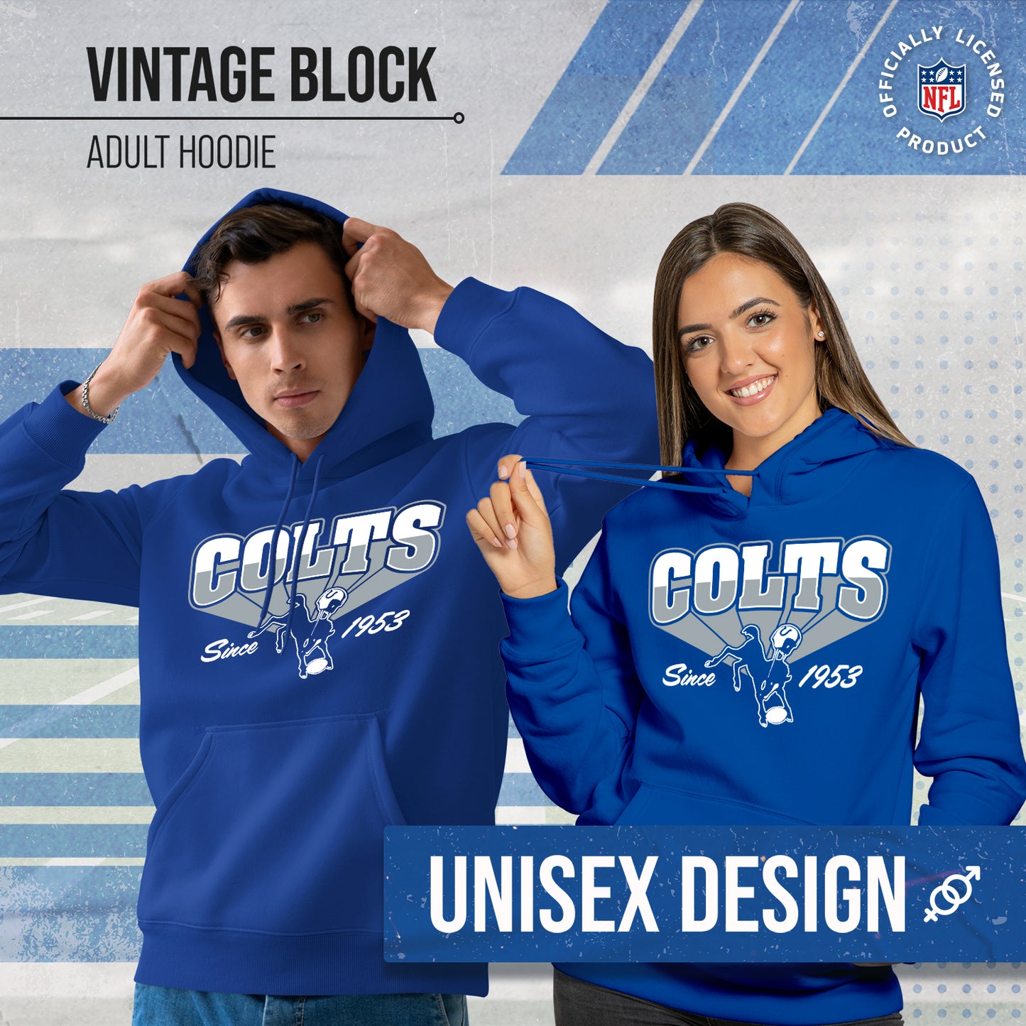 Indianapolis Colts Vintage Block Fleece Hoodie - Royal
