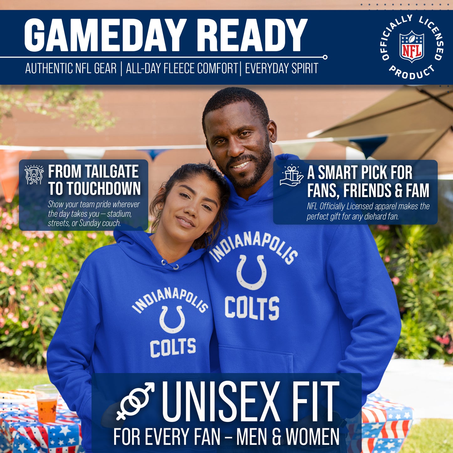 Indianapolis Colts Team Fan Apparel NFL  Gameday Hoodie - Royal