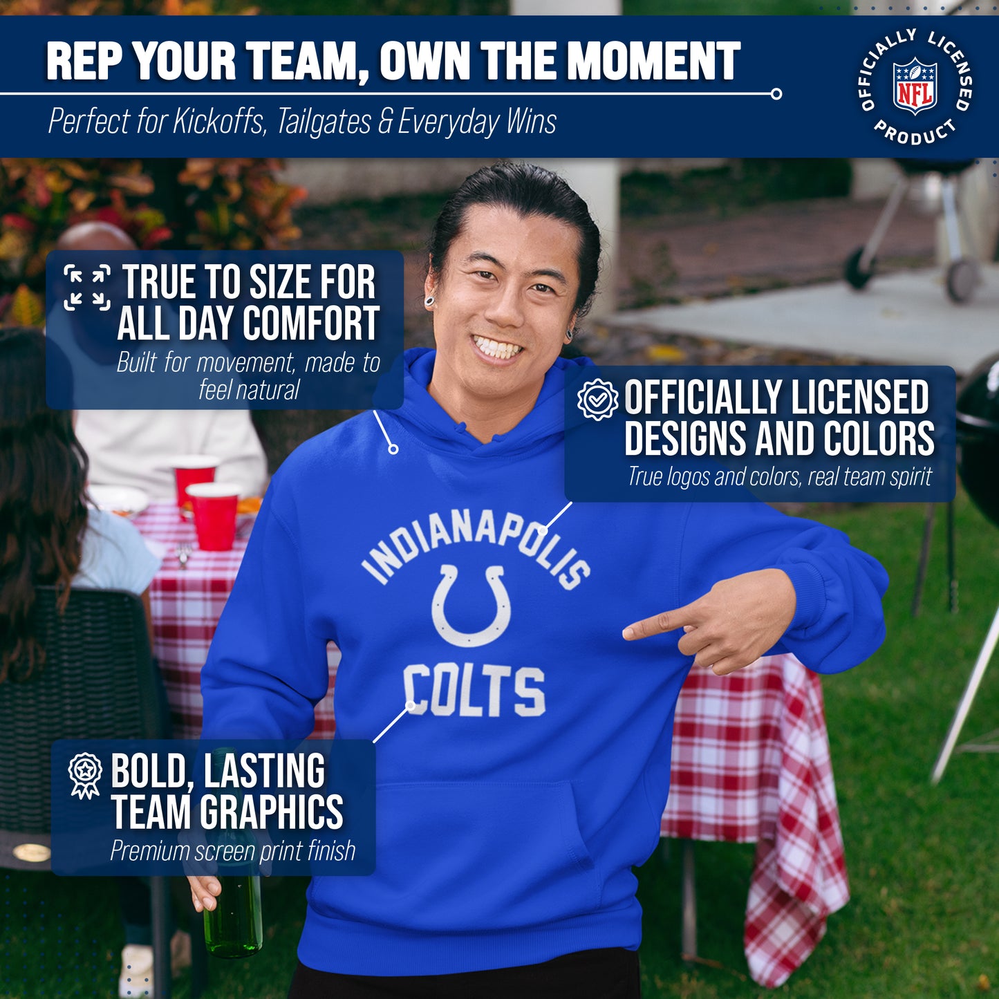 Indianapolis Colts Team Fan Apparel NFL  Gameday Hoodie - Royal