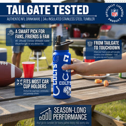 Indianapolis Colts NFL 34oz Quencher Stainless Steel Insulated Water Bottle - Royal