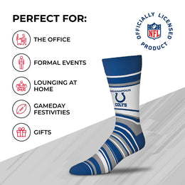 Indianapolis Colts NFL Adult Striped Dress Socks - Blue