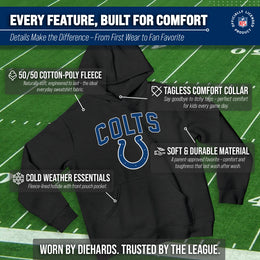 Indianapolis Colts NFL Youth Home Team Hoodie- Kids Hooded Sweatshirt - Black