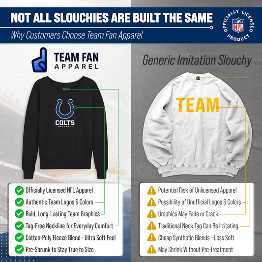 Indianapolis Colts NFL Womens Ultimate Fan French Terry Slouchy Top- Raglan Sleeves - Charcoal