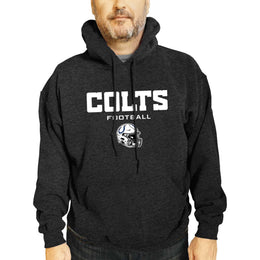 Indianapolis Colts Adult NFL Football Helmet Heather Hooded Sweatshirt  - Charcoal