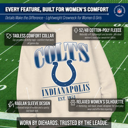 Indianapolis Colts Womens NFL Starstruck Crewneck Pullover - Cream