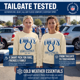 Indianapolis Colts Womens NFL Starstruck Crewneck Pullover - Cream