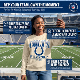 Indianapolis Colts Womens NFL Starstruck Crewneck Pullover - Cream