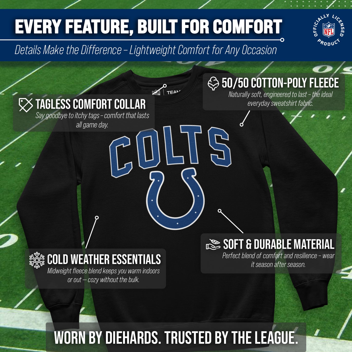 Indianapolis Colts NFL Home Team Crew - Black